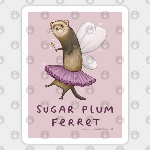 Sugar Plum Ferret Magnet by Sophie Corrigan